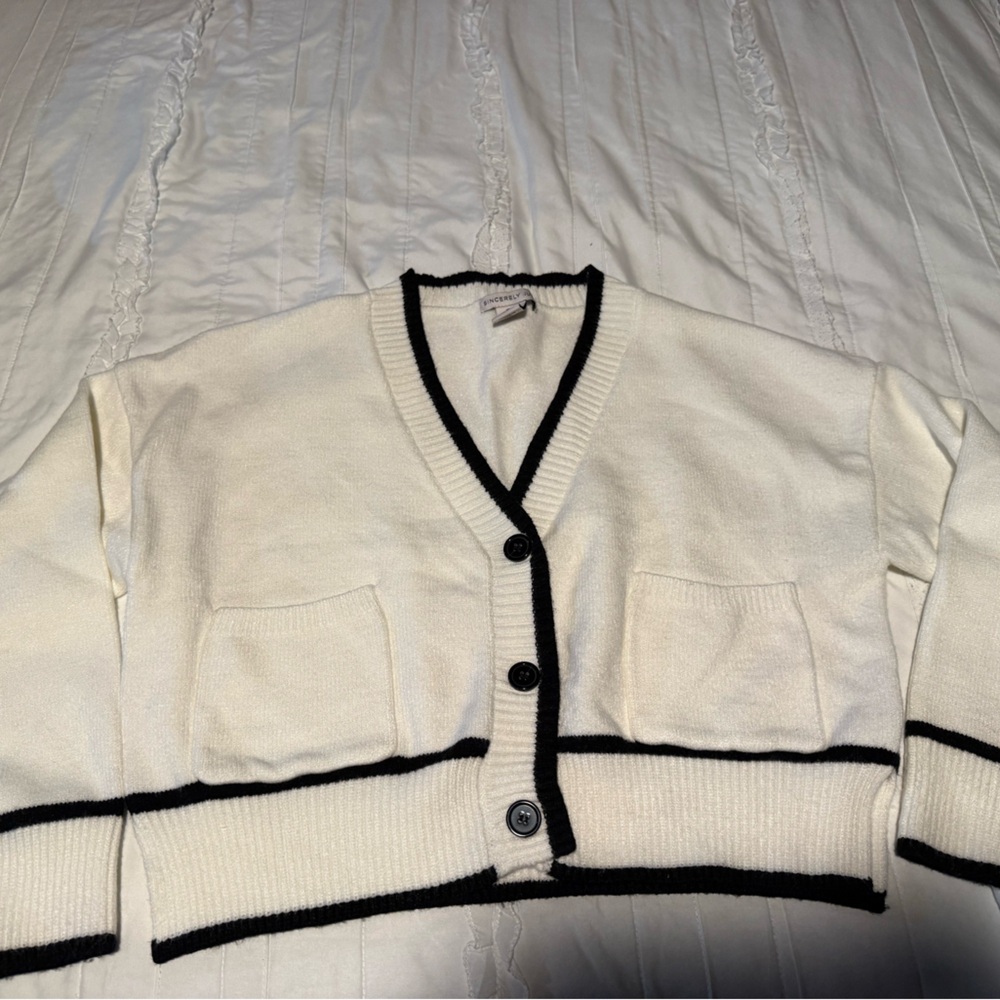 Sincerely Jules Cream and Black Cardigan
